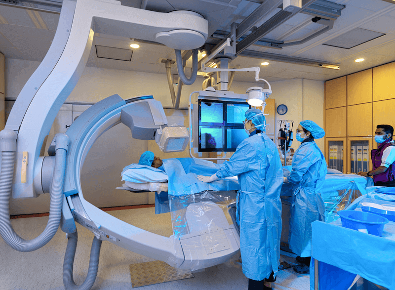 Angiogram procedure at the hospital's Heart Centre