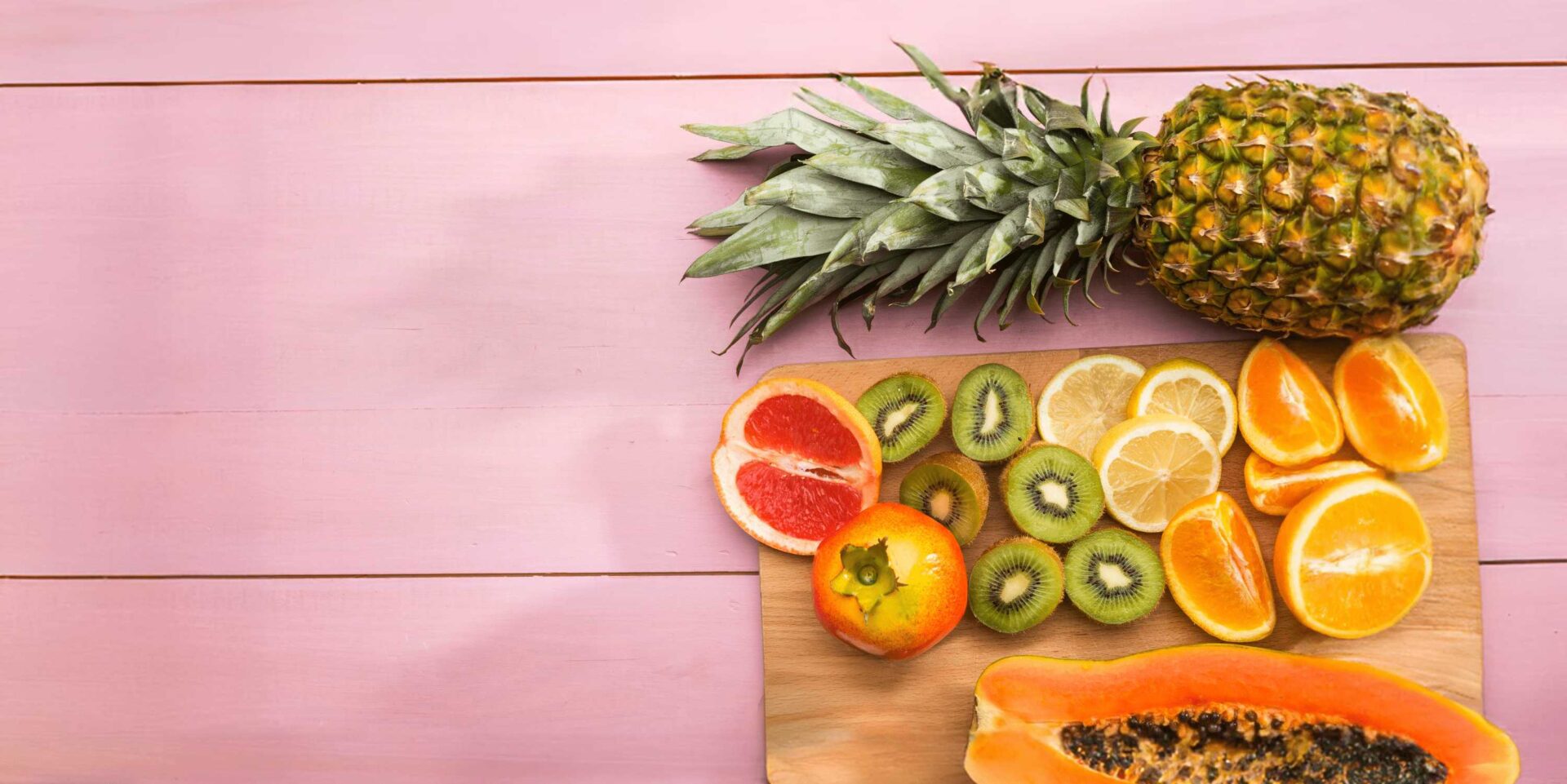 A group of fruits on a table